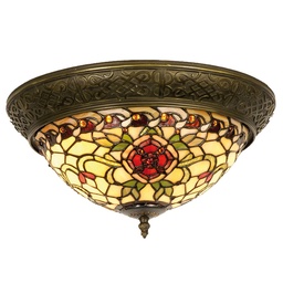 [5LL-5356] Ceiling Lamp Tiffany Red, Green Ø 38x19 cm E14/max 2x40W