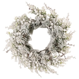 [66676] Decorazione Natalizia Ghirlanda Verde Bianco Ø 50x10 cm