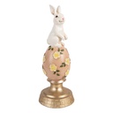 Decorazione Coniglio su uovo Bianco Rosa Ø 10x26 cm