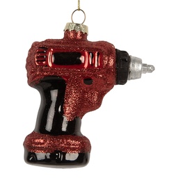 [6GL5251] Boule de Noël Rouge Noir 9x4x10 cm