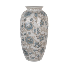 [6CE2373] Vaso da appendere Bianco Verde 19x10x38 cm