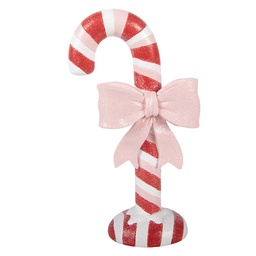 [6PR6345] Decorazione bastoncino di zucchero Rosso Bianco 11x6x20 cm