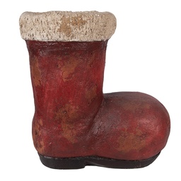 [6MG0131] Décoration de Noël Botte Rouge Beige 28x18x30 cm