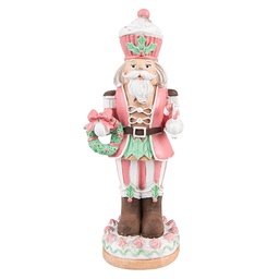 [6PR3735] Dekoration Nussknacker Rosa 9x6x24 cm