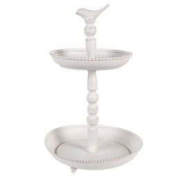[6Y5738] Alzatina 2 Livelli Bianco Ø 27x41 cm