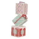 Décoration des Cadeaux empilés Rouge Vert 14x16x36 cm
