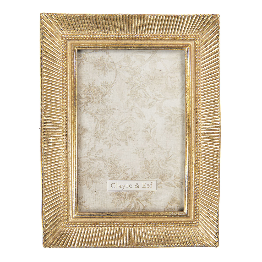 Clayre & Eef Bilderrahmen 10x15 cm Goldfarbig Kunststoff