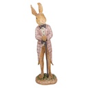 Decoration Rabbit Brown Pink 7x6x21 cm