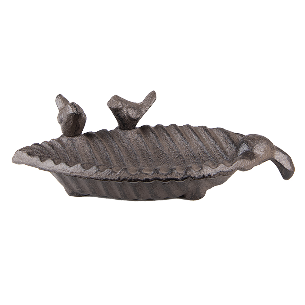 Bird Bath Leaf Brown 19x10x5 cm