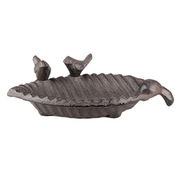 [6Y5286] Bird Bath Leaf Brown 19x10x5 cm