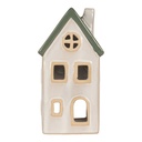 Portacandele Natale Casette Beige Verde 9x8x18 cm