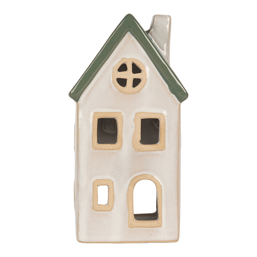 Waxinelichthouder huisje 9x8x18 cm