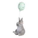 Deko Kaninchen mit Ballon Grau Blau 7x6x18 cm