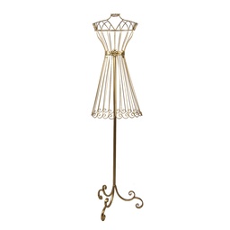 [5Y1271] Schneiderpuppe Goldfarbig 42x36x142 cm
