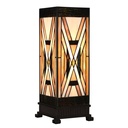 Tiffany Tischlampe Braun Beige 17x17x44 cm E27/max 1x40W