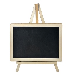 [65644] Kreidetafel Schwarz Beige 20x1x27 cm