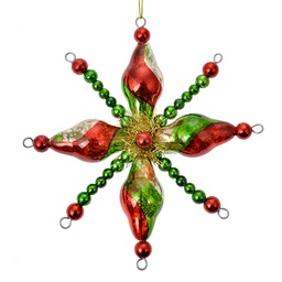 [6GL4705] Boule de Noël Vert Rouge Ø 16x3 cm