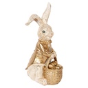 Statua Decorativa Coniglio Beige Oro 28x22x51 cm