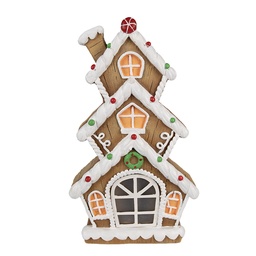 [6MG0051] Décoration maison avec LED Marron Blanc 24x11x41 cm / 2xAAA