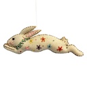 Decorative Hanger Rabbit felt Beige 17x2x8 cm