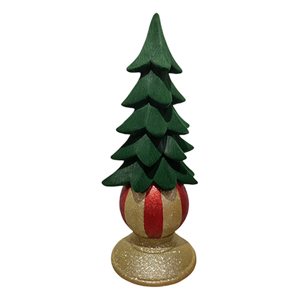Weihnachtsdeko Weihnachtsbaum Grün Goldfarbig 27x25x65 cm