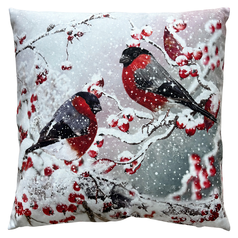 Kissen mit Füllung Grau Rot 45x45x4 cm