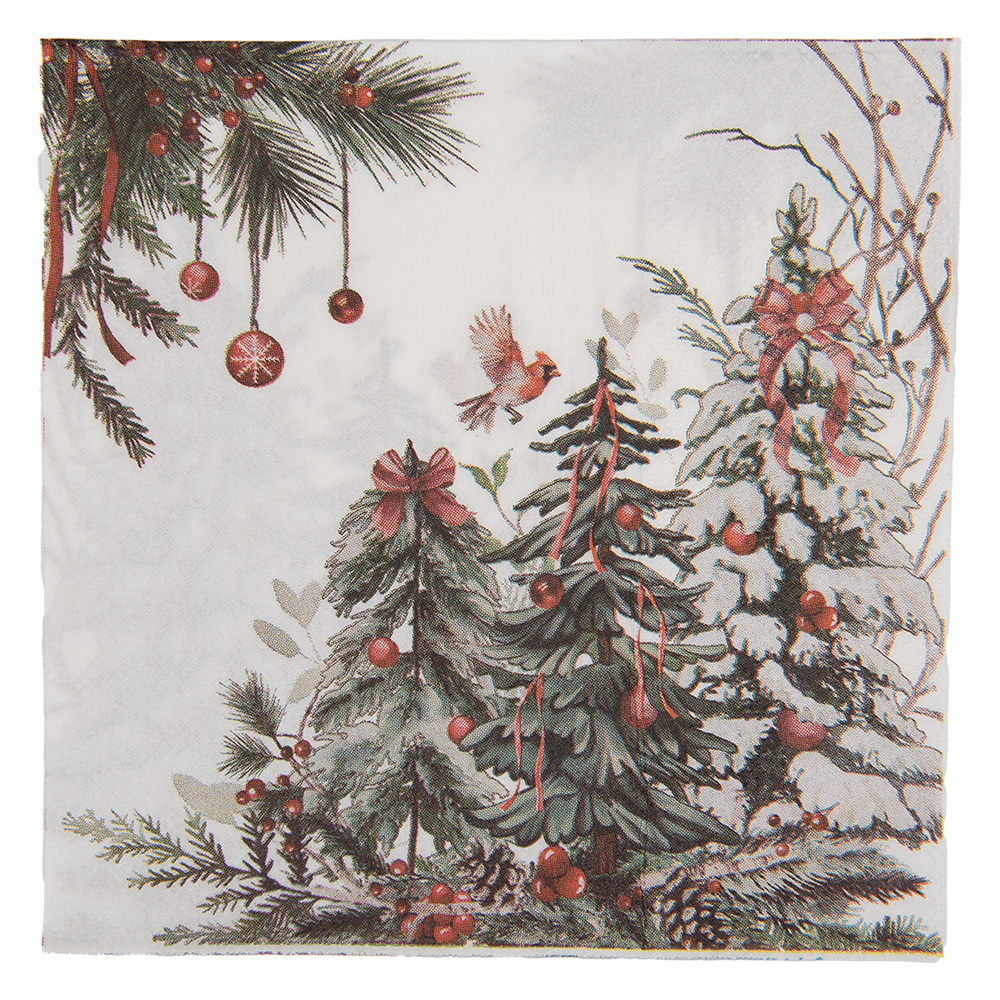 Papierservietten Weiß Grün 33x33 cm (20)