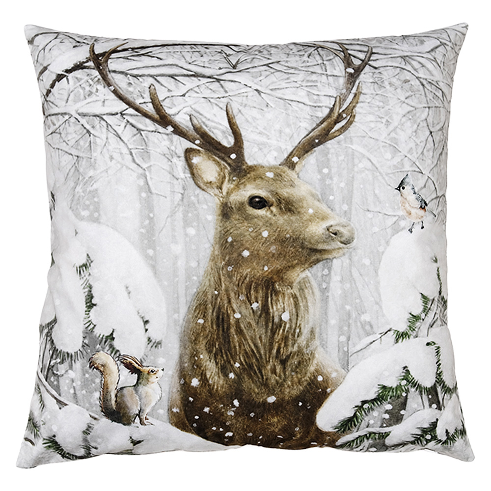 Cushion filled Brown White 45x45x4 cm