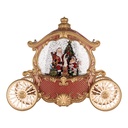 Carillon carrozza con Babbo Natale LED Rosso Color oro 26x11x20 cm / 3xAA