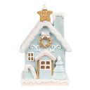 Decoration House with LED Blue Pink 9x8x15 cm