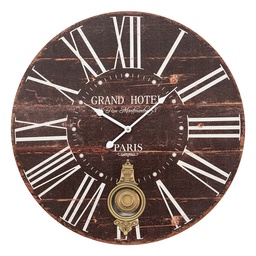 [MT6KL0764] Wanduhr Braun Ø 58x4 cm / 1xAA