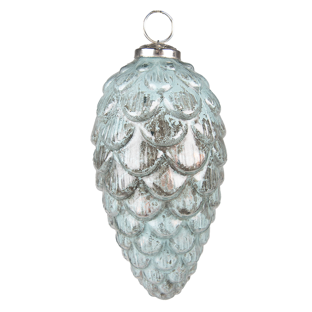 Christmas Bauble Turquoise, Brown Ø 8x15 cm