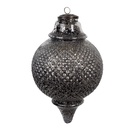Christmas Bauble Black Grey Ø 16x27 cm
