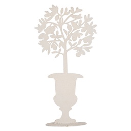 [6Y6186] Decorazione Vaso Porta Bianco 16x10x29 cm