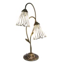 Tiffany Tischlampe Weiß Braun 35x18x61 cm E14/max 2x25W