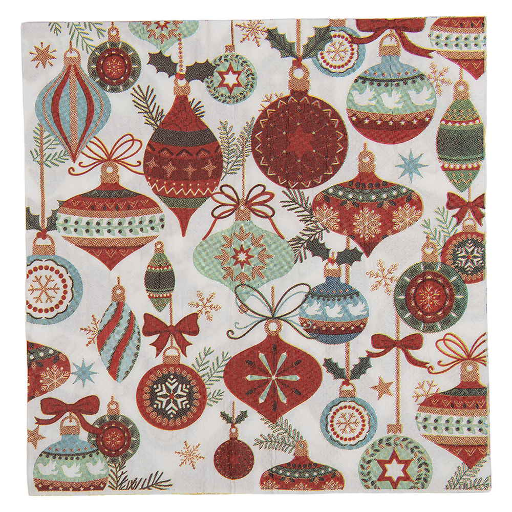 Serviettes en papier Blanc Rouge 33x33 cm (20)