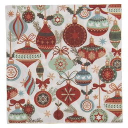 [73135] Serviettes en papier Blanc Rouge 33x33 cm (20)