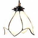 Lampada a Sospensione Tiffany Bianco, Giallo Ø 18x115 cm E14/max 1x25W