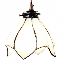 [5LL-6223] Pendant Lamp Tiffany White, Yellow Ø 18x115 cm E14/max 1x25W