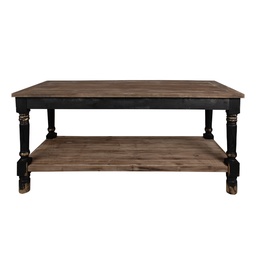 [5H0696Z] Tavolo Nero Marrone 180x70x85 cm
