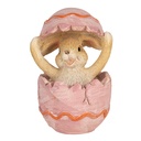 Décoration lapin dans l'uf Marron Rose 6x6x8 cm