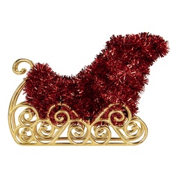 [66613] Decorativo Slitta Rosso Color oro 11x5x14 cm