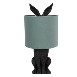 [6LMC0099ZVLGR] Lampe de table Lapin Noir Vert Ø 20x43 cm E27/max 1x60W