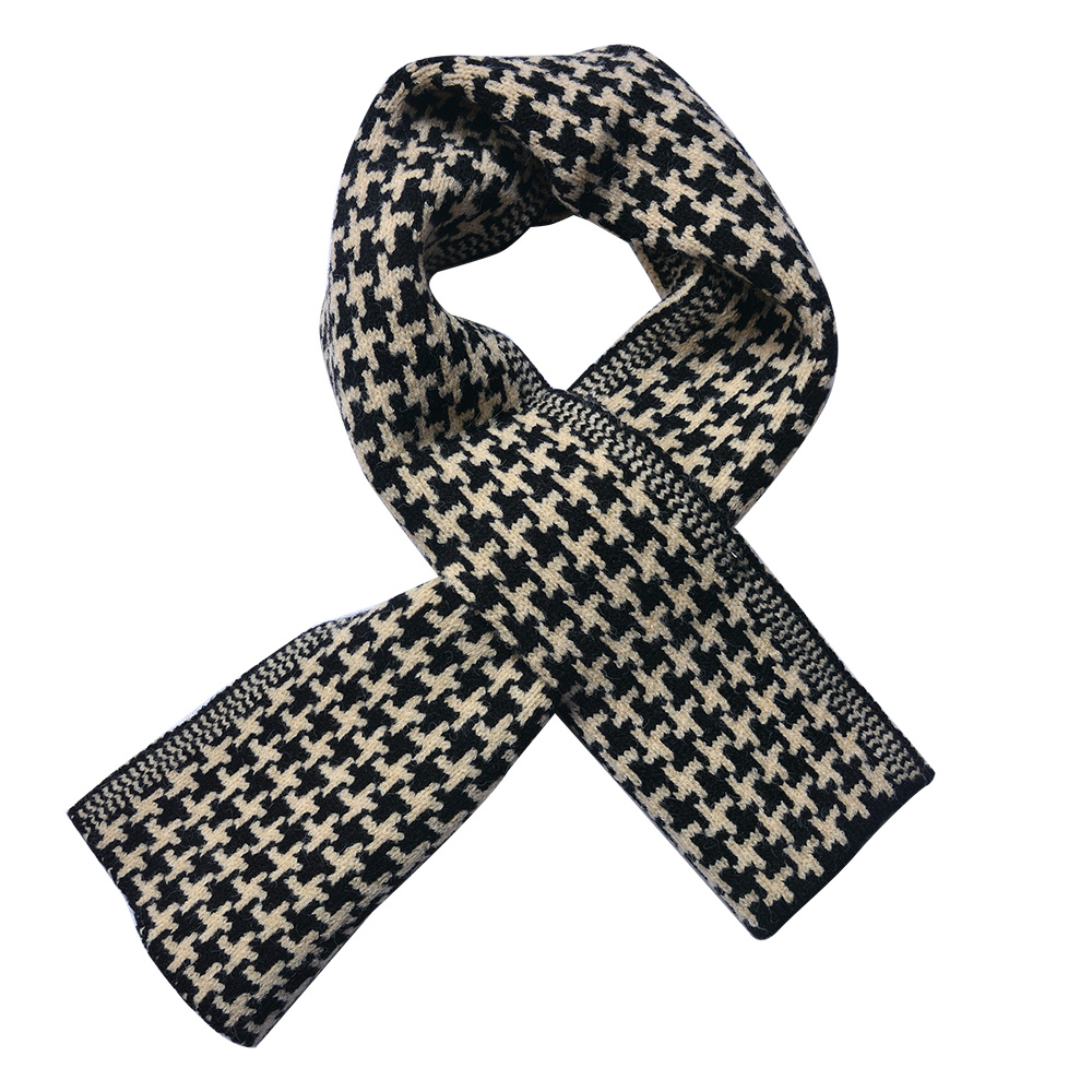 Foulard femme impirmée Noir 15x85 cm