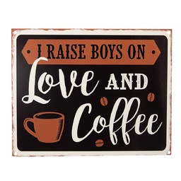 [6Y5172] Textschild Schwarz Braun 25x1x20 cm