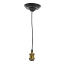 Attacco Lampadine Sospensione Oro, Nero Ø 14x150 cm E27/max 1x60W