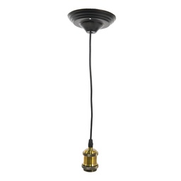[5LL-95GO] Lamp Cord Gold, Black Ø 14x150 cm E27/max 1x60W