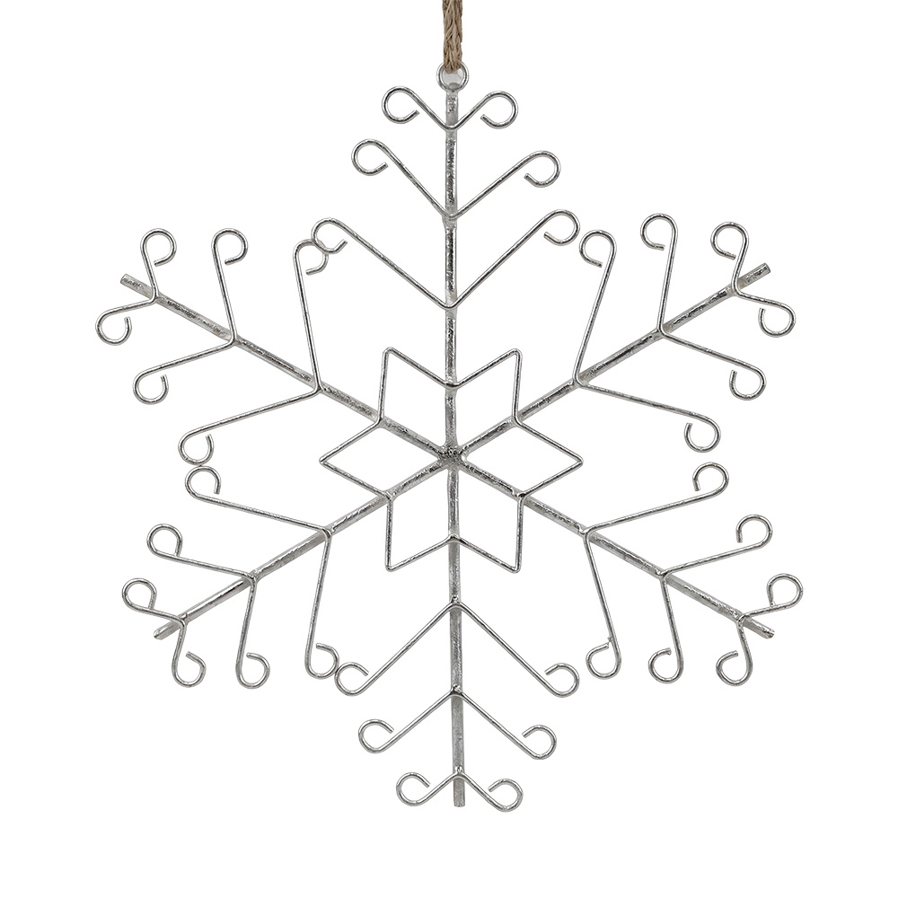 Decoratie hanger sneeuwvlok 43x1x48 cm