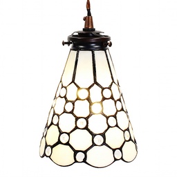 [5LL-6198] Lampada a Sospensione Tiffany Bianco Ø 15x115 cm E14/max 1x40W