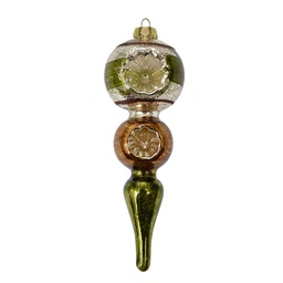 [6GL4715] Boule de Noël Vert Couleur argent Ø 6x17 cm